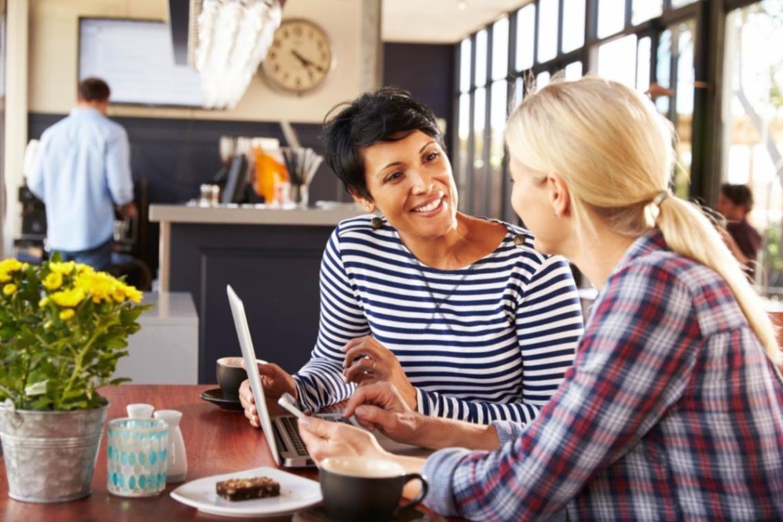 Marketing training workspace with interactive learning materials